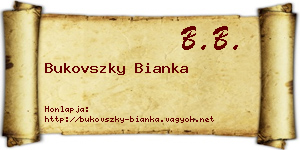 Bukovszky Bianka névjegykártya
